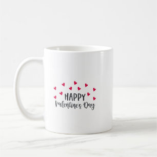 Happy Valentine's Day Red Hearts Coffee Mug