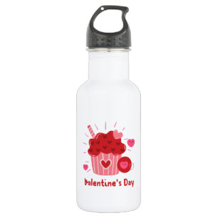Happy Valentine's Day -Red Hearts Cute Images     532 Ml Water Bottle