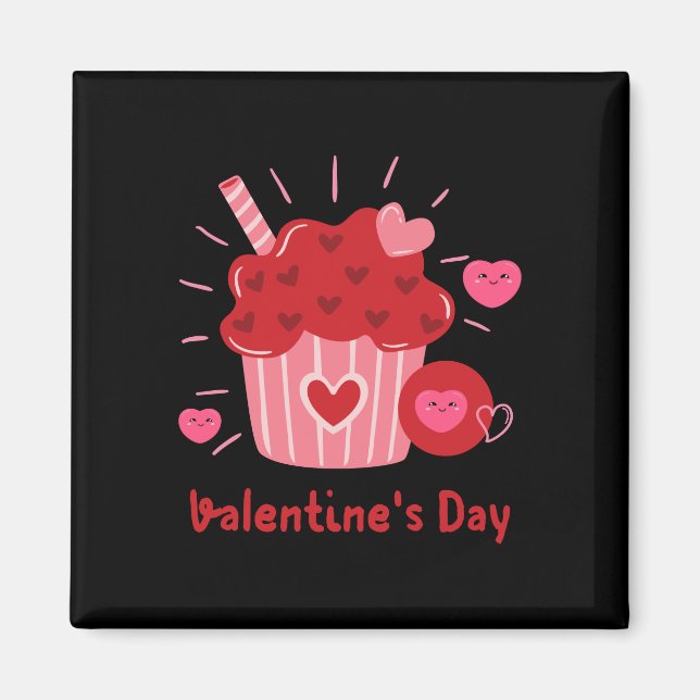 Happy Valentine's Day -Red Hearts Cute Images     Magnet (Front)