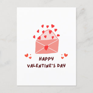 Happy Valentine's Day -Red Hearts Love Images Holiday Postcard