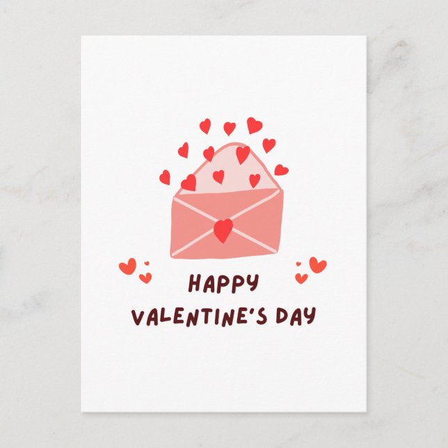 Happy Valentine's Day -Red Hearts Love Images      Holiday Postcard (Front)