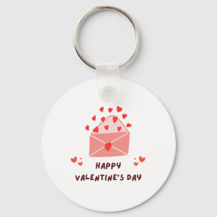 Happy Valentine's Day -Red Hearts Love Images      Key Ring