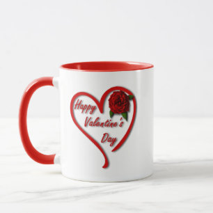Happy Valentine's Day red Hearts Mug