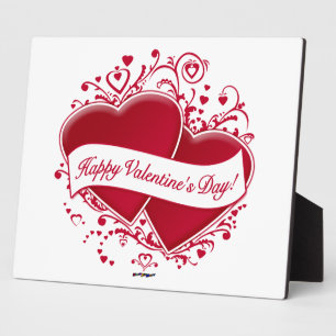 Happy Valentine's Day! Red Hearts Plaque