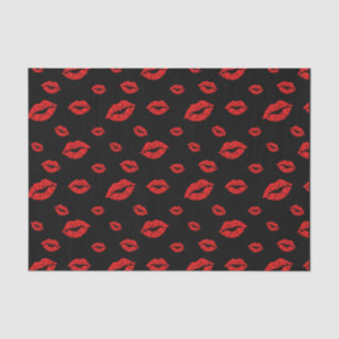 Happy Valentine's Day Red Lipstick Blot Kiss Tissue Paper