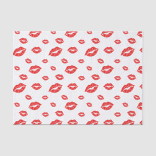 Happy Valentine's Day Red Lipstick Blot Kiss Tissue Paper