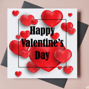 Happy Valentine's Day Red Love Hearts   Holidays Holiday Card
