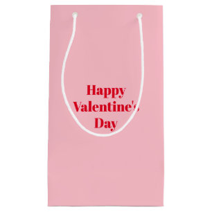 Happy Valentine's day, red pink cute Small Gift Bag