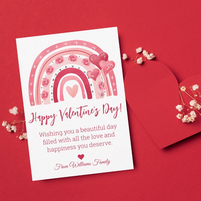 happy valentines day,red pink rainbow holiday card (Creator Uploaded)