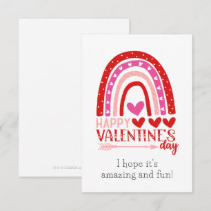 Happy Valentine's Day Red Rainbow Card