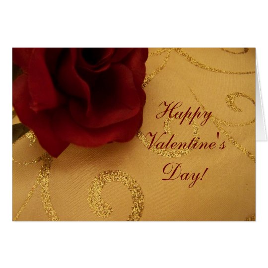 Happy Valentine's Day Red Rose Greeting Card