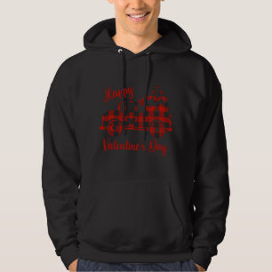 Happy Valentine's Day Red Truck Heart Love Hearts Hoodie