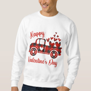 Happy Valentine's Day Red Truck Heart Love Hearts Sweatshirt