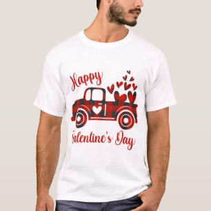 Happy Valentine's Day Red Truck Heart Love Hearts  T-Shirt