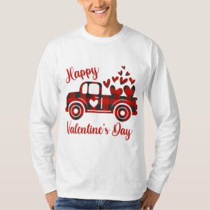 Happy Valentine's Day Red Truck Heart Love Hearts  T-Shirt