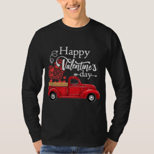 Happy Valentine's Day Red Truck Pickup Red Plaid H T-Shirt