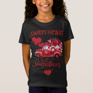 Happy Valentine's Day Red Truck With Letters Posta T-Shirt