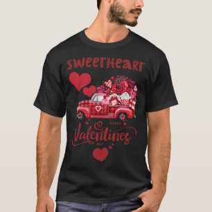 Happy Valentine's Day Red Truck With Letters Posta T-Shirt
