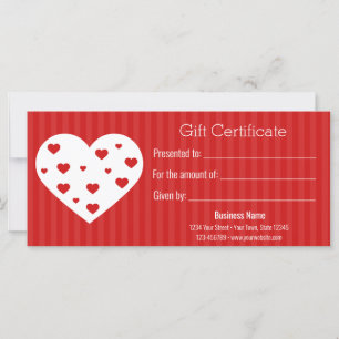 Happy Valentine's Day Red White Hearts Gift Card