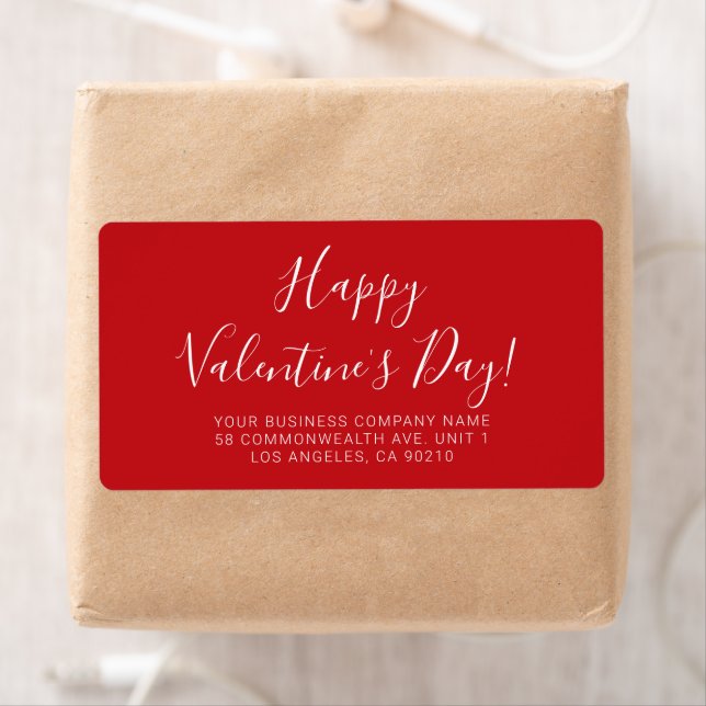 Happy Valentine's Day red white script address (Insitu)