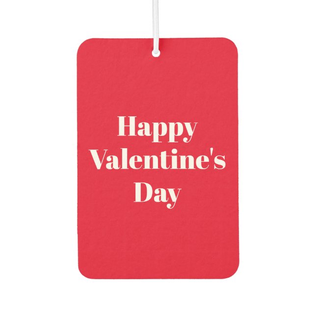 Happy Valentine's Day, Red white Valentine's day Car Air Freshener (Front)