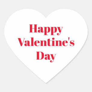 Happy Valentine's Day Red & white Valentine's day Heart Sticker