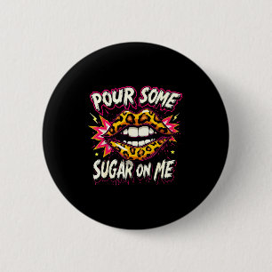 Happy Valentine's Day Retro Leopard Lips Ur Some S 6 Cm Round Badge