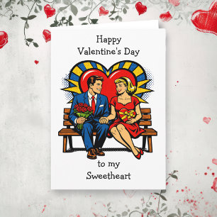 Happy Valentine's Day   Retro Pop Art Vintage Card
