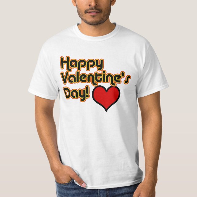 Happy Valentine's Day Retro Style T-Shirt (Front)
