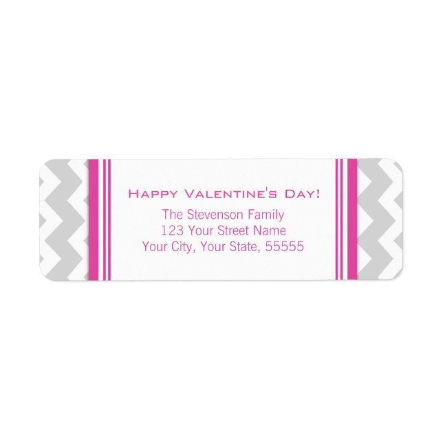 Happy Valentine's Day Return Address Labels Pink (Front)