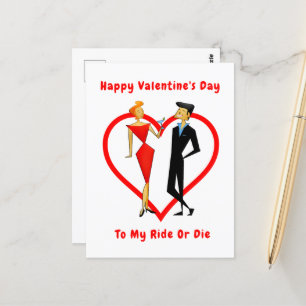 Happy Valentine's Day Ride or Die Postcard