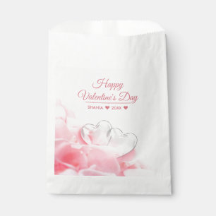 Happy Valentine's Day Romantic Glass Hearts Favour Bags