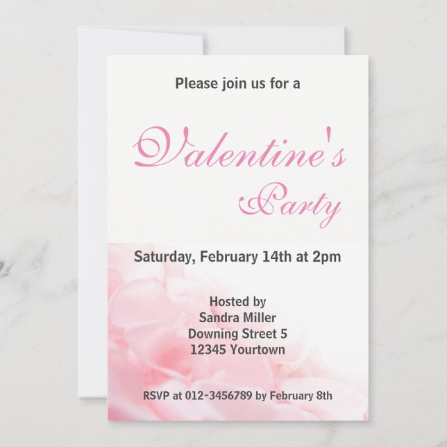 Happy Valentine's Day Romantic Glass Hearts Invitation (Back)