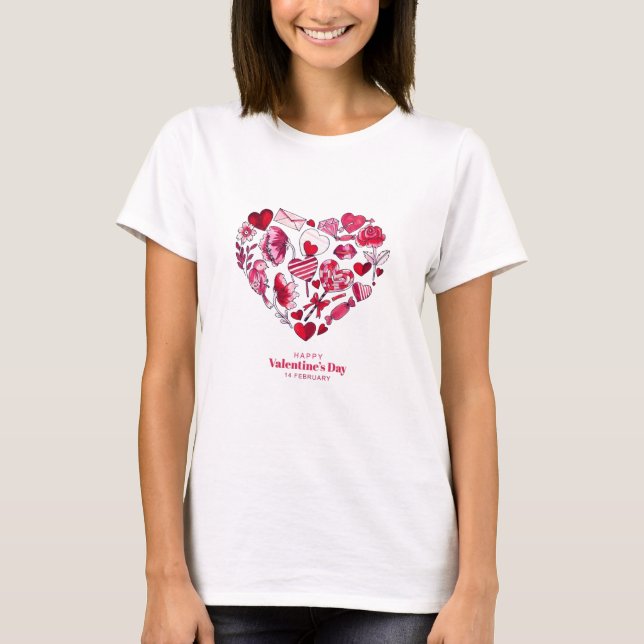 "Happy Valentine's Day - Romantic love" T-Shirt (Front)