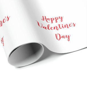 Happy Valentine's Day Romantic Red Cute 2025 Wrapping Paper