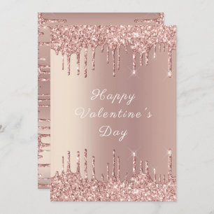 Happy Valentine's Day - Rose Gold Blush Glitter 
