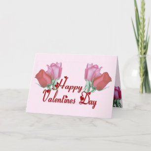 Happy Valentine's Day Roses - blank inside Holiday Card