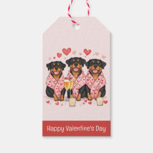 Happy Valentines Day Rottweiler Dogs Gift Tags