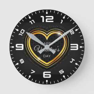 Happy Valentine's Day! Round Clock