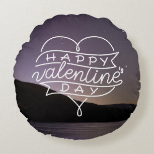 Happy Valentine's Day Round Cushion