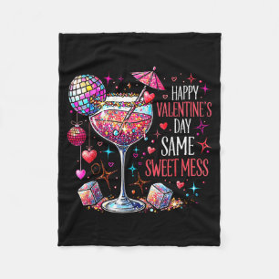 Happy Valentines Day Same Sweet Mess Coquette Tail Fleece Blanket