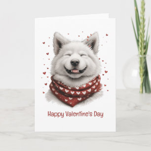 Happy Valentines Day Samoyed Dog Holiday Card
