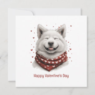 Happy Valentines Day Samoyed Dog Holiday Card