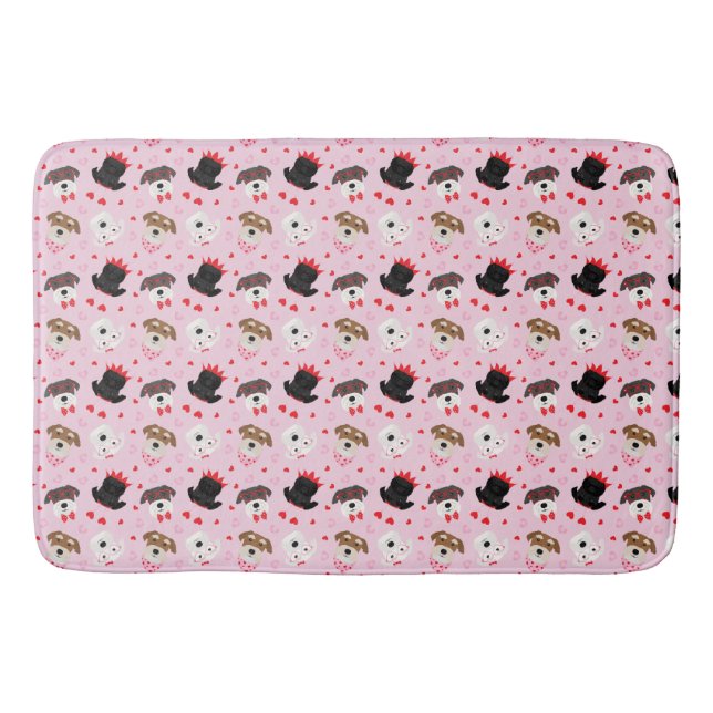 Happy Valentines Day Schnauzer Dogs Bath Mat (Front)