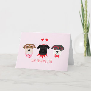 Happy Valentines Day Schnauzer Dogs Holiday Card