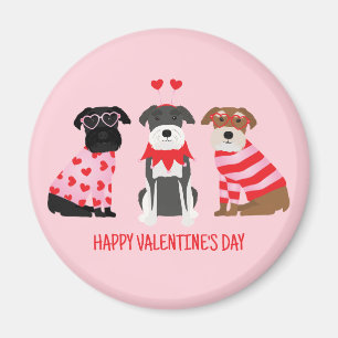 Happy Valentines Day Schnauzer Dogs Magnet