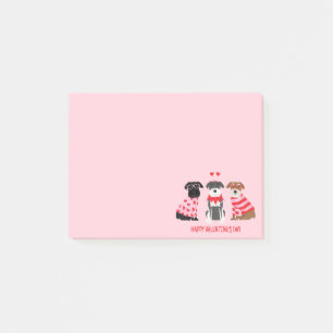 Happy Valentines Day Schnauzer Dogs Post-it Notes