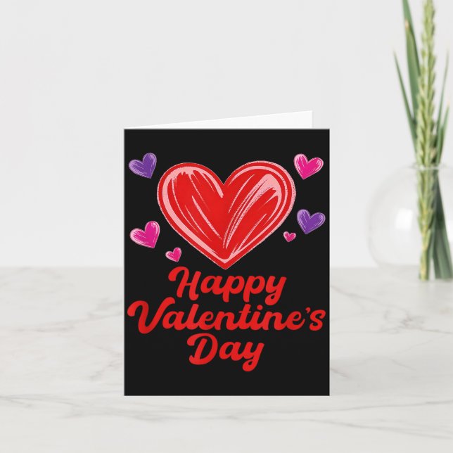 Happy valentine's day scribble hearts  card (Front)