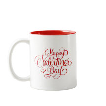 Happy Valentines Day Script Lettered Coffee Mug