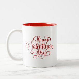 Happy Valentines Day Script Lettered Coffee Mug